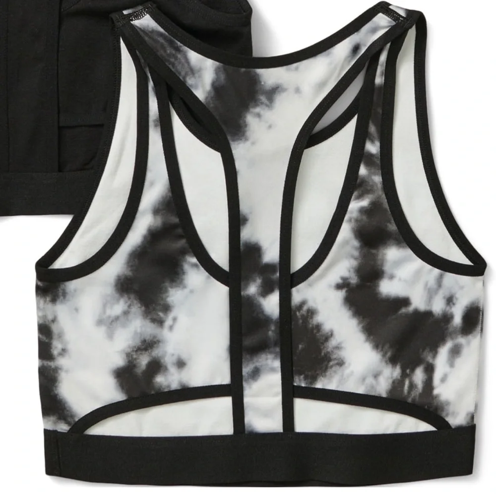 Tie Dye Print Justice Girls Racerback Sports Bra Size 38